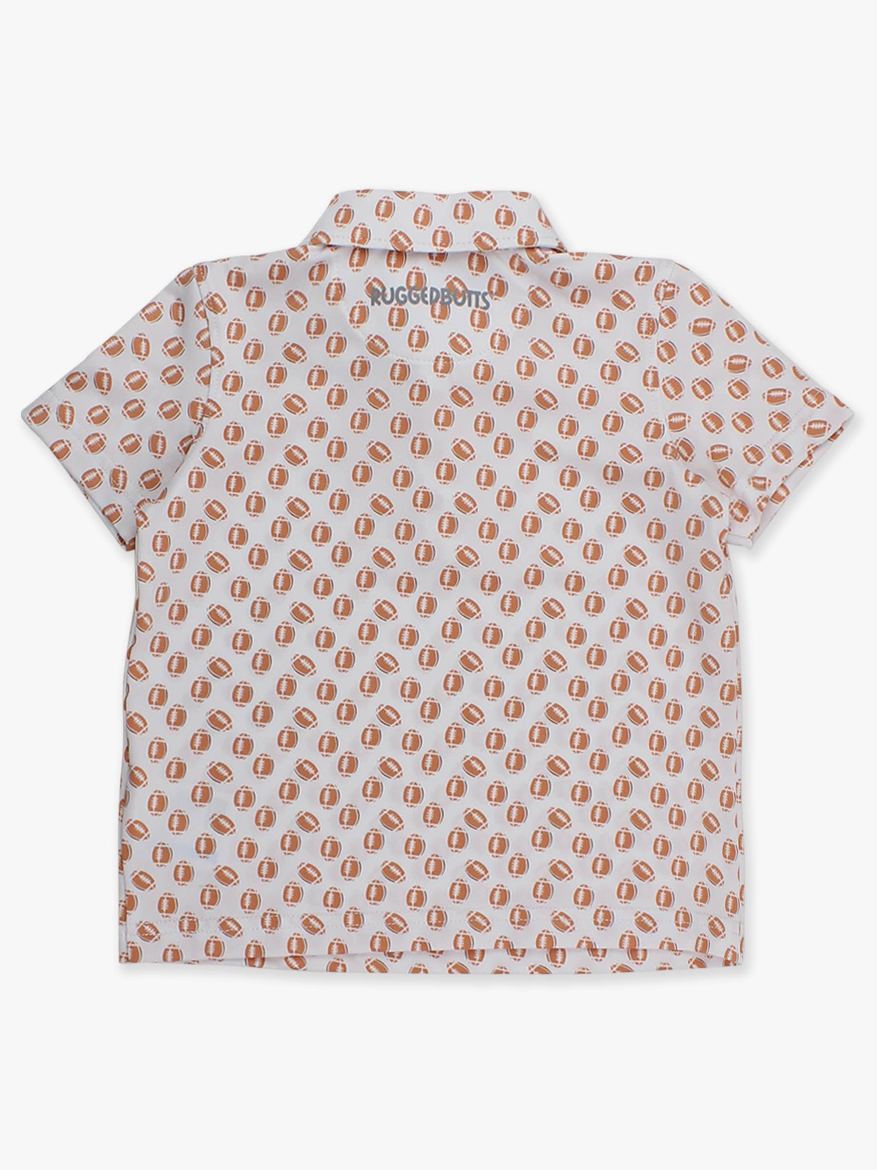 Short-sleeve shirt with a pattern on a white background