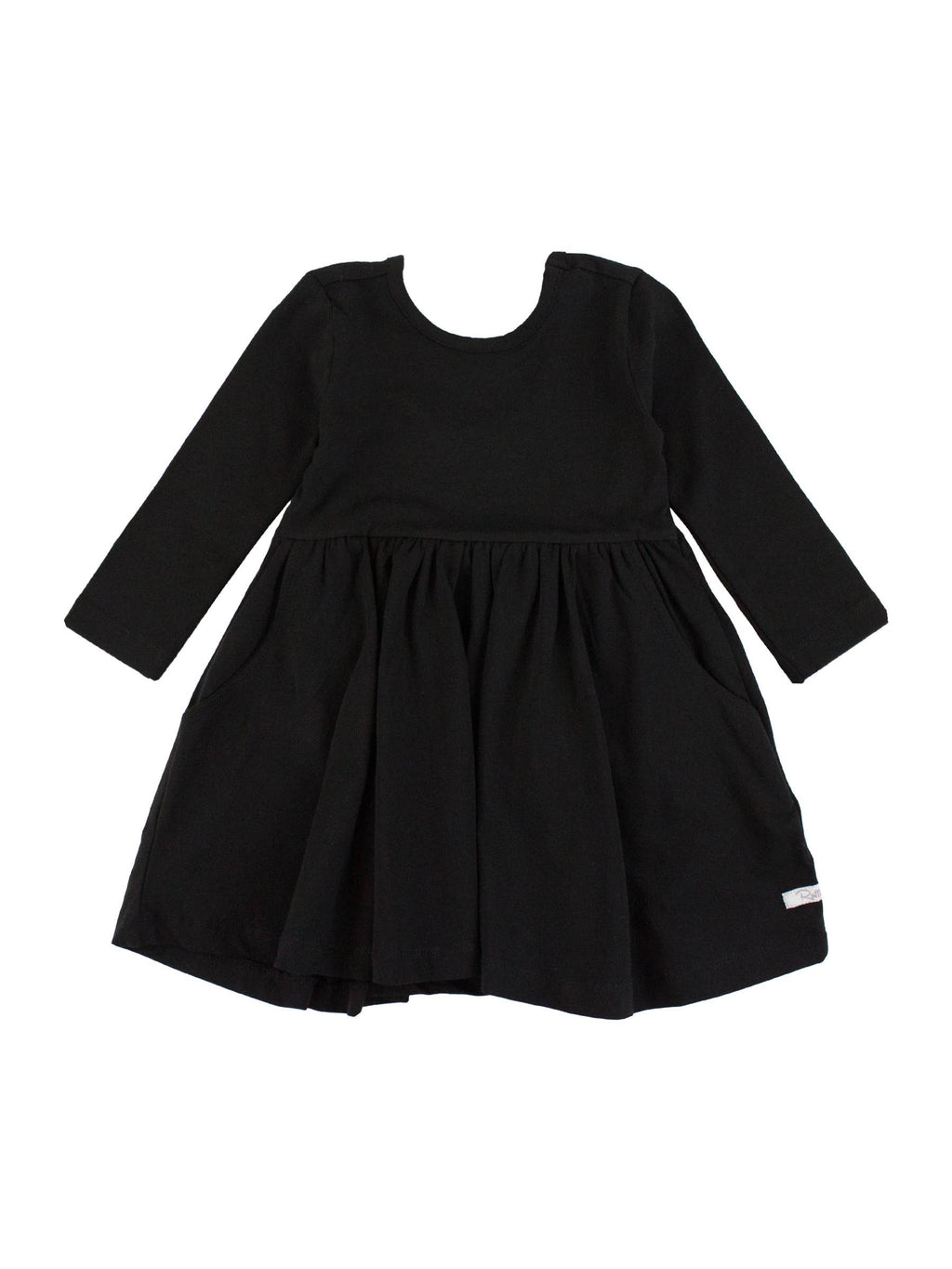 Black dress with long sleeves on a white background