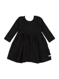 Black dress with long sleeves on a white background